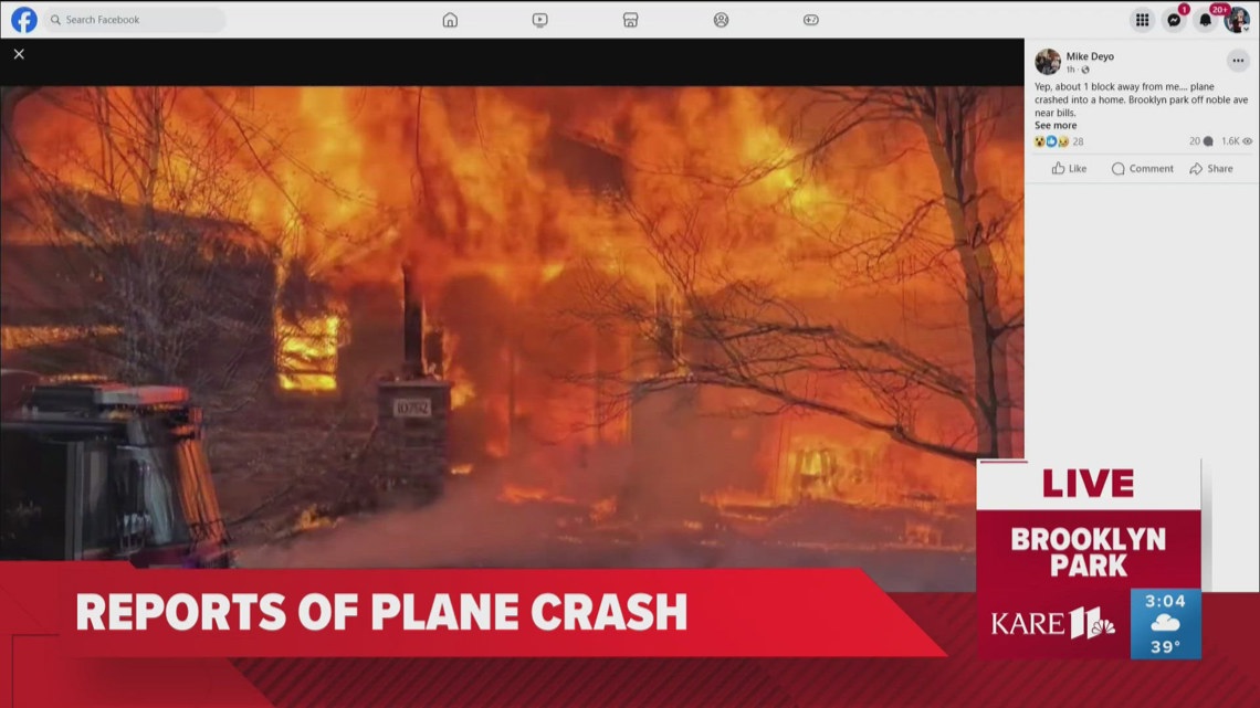 Bystander video shows house fire after plane crash