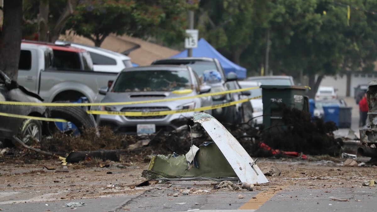 Federal investigators comb site of San Diego plane crash in neighborhood of military housing