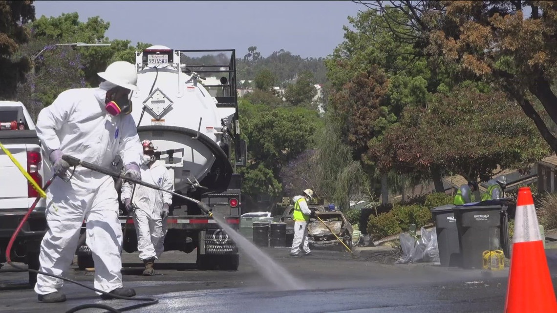 Cleanup continues in Tierrasanta as families struggle to recover from plane crash