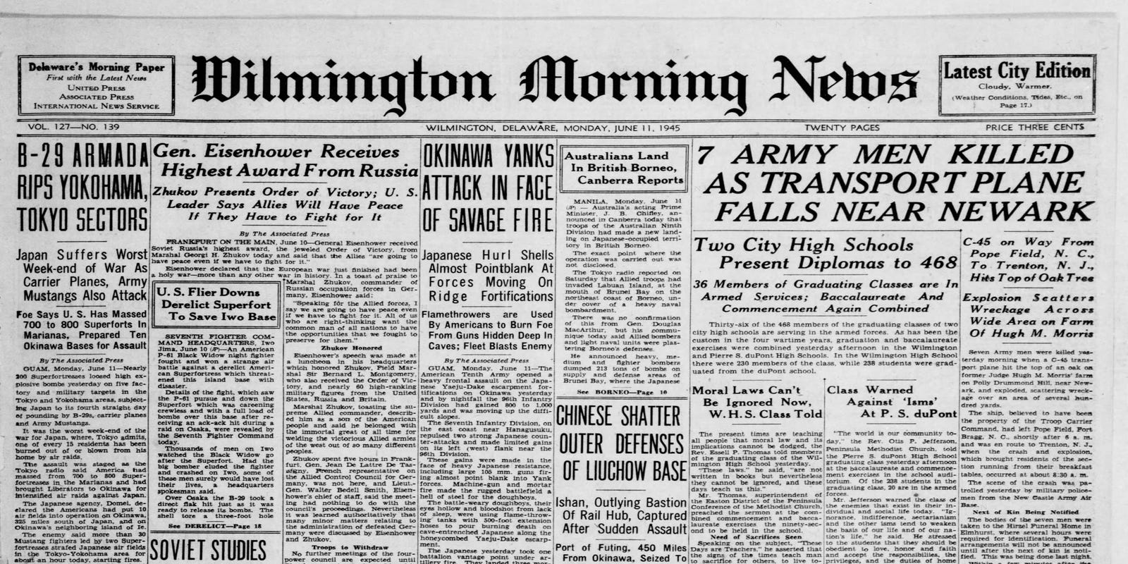 History from News Journal archives June 8-14: Army plane crash at Newark, cow sets record