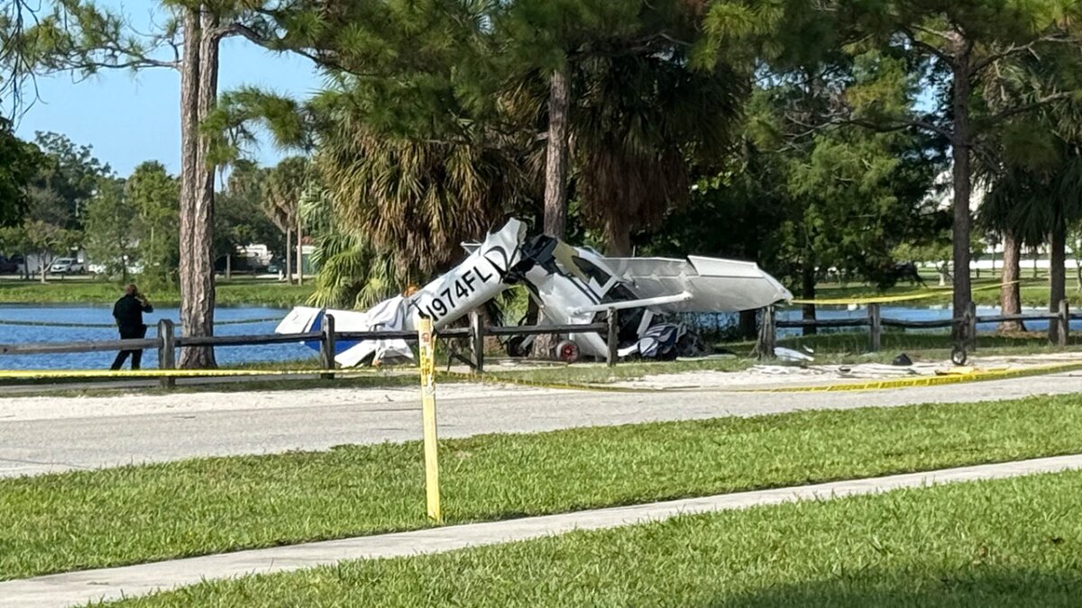 Small plane collides with vehicle near Lantana Airport; 7 hospitalized, roads closed