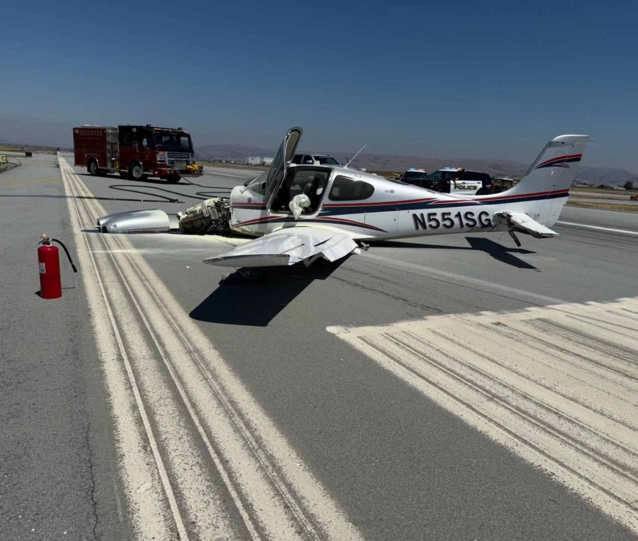 Pilot hospitalized after 2-plane crash at Hollister airport