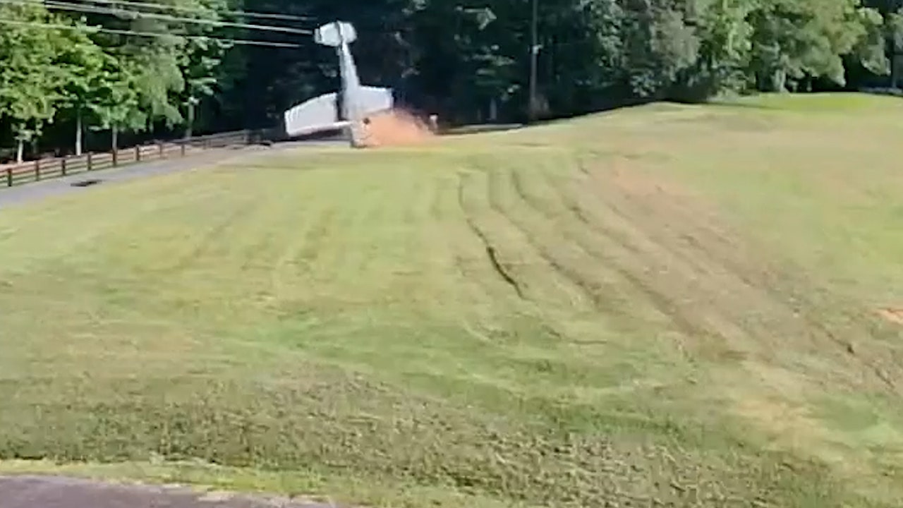 Watch: Small plane flips over in South Carolina yard after pilot’s maneuver