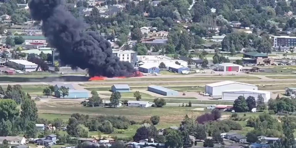 Video shows the aftermath of a fiery plane crash in Kalispell, Montana