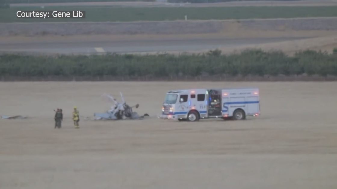 Video footage shows aftermath of Merced County plane crash