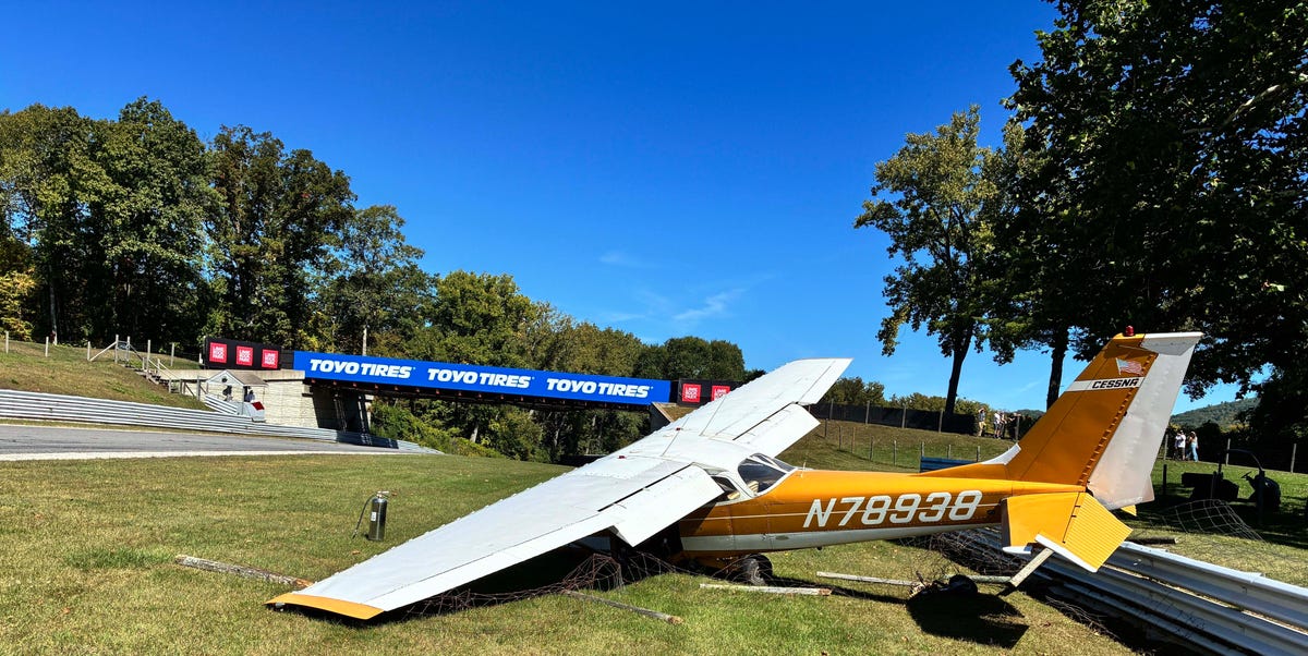 Cessna 172 Aircraft Forced to Make Emergency Landing at Lime Rock Park During Track Day Event